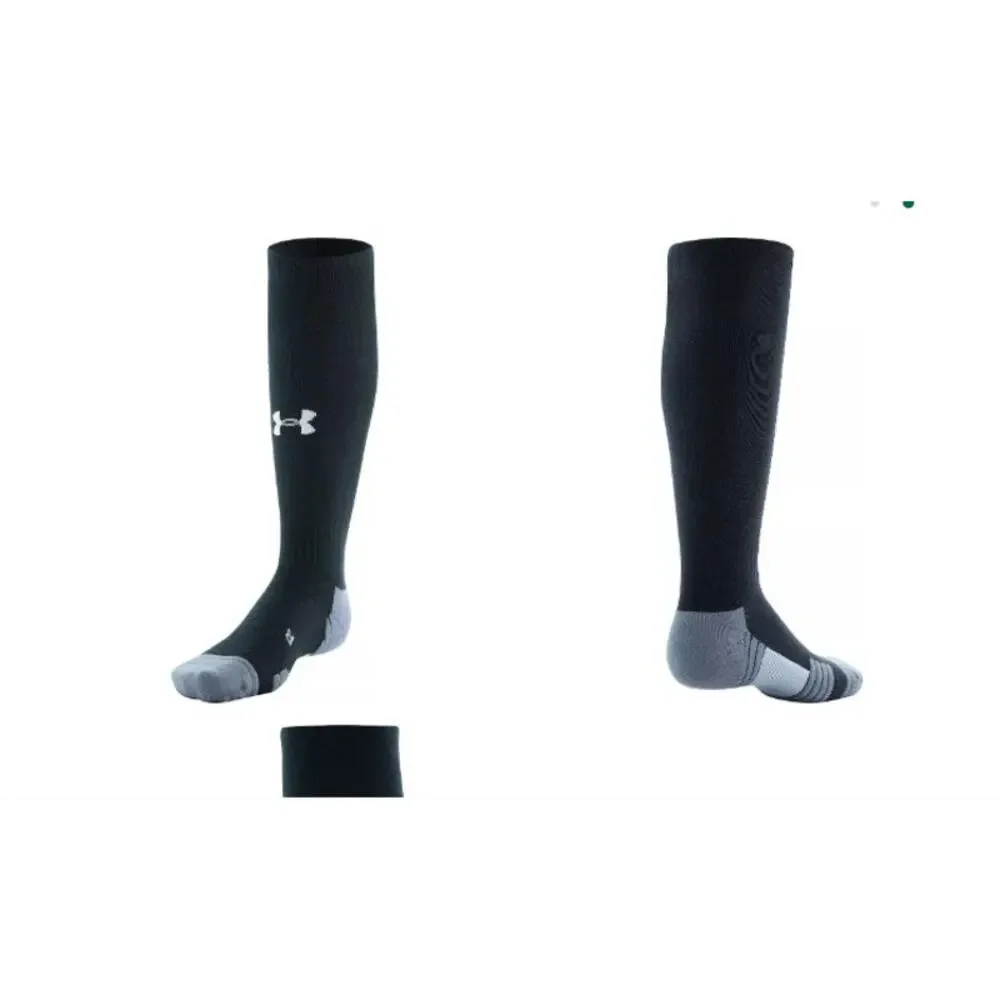 New NWT UA Under Armour Team Cushioned Over The Calf Black White Socks 2 Packs